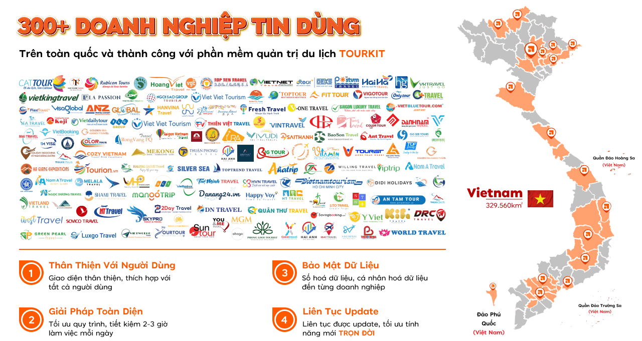 300+ Doanh nghiệp tin dùng Tourkit